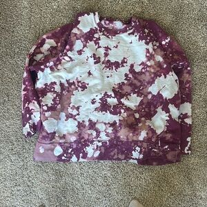 Purple bleach dye crewneck sweatshirt